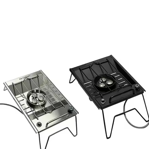 8000W IGT Gas Sinking Stove 3 Burner Stainless Steel Portable Camping Stove Desktop Brazier Grill Wi