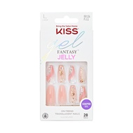 KISS Jelly Fantasy Press On Nails, Nail glue included, 'Jelly Cat', Multicolor, Long Size, Coffin Sh