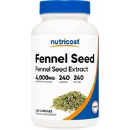 Nutricost Fennel Seed Extract 240 Capsules for 240 Servings Per Bottle - Vegan Fennel Seed Supplemen