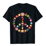 Men's T-Shirts all-match casual PEACE SIGN LOVE Flower 60s 70s Tie Dye Hippie Costume Basic Top Top s For Comics Tops Classic 161018
