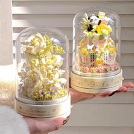 lego flower lego Building Blocks Preserved Bouquet Music Box Girl Series Building Blocks Suitable fo