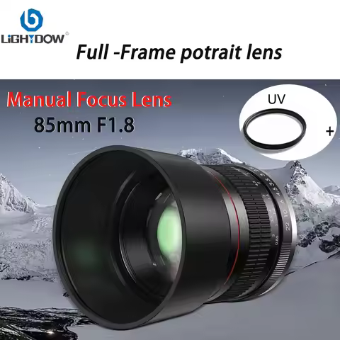 Lightdow 85mm f1.8 Manual Focus Portrait Lens for Canon EOS 80D 250D 2000D 4000D 200D 9000D 800D Nik