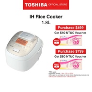 [FREE GIFT] [Pre-order] Toshiba RC-DR18LSG White 5mm Thick Non-Stick Inner Pot IH Rice Cooker, 1.8L
