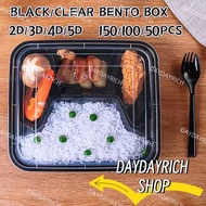Plastic bento lunch box microwaveable2D3D4D5D bento box with cover fast food box tray box disposable