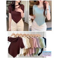 posh code 12305 不规则弹力针织上衣 knitted top