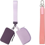 Mini Zip Around Dual Pouch Wristlet Portable Wristlet Wallet Detachable Coin Purse Pouch for Women -