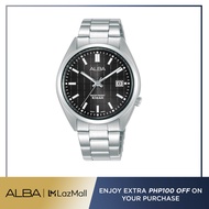 ALBA Philippines Black Patterned Dial AG8M33X1 Stainless Steel Strap Womens Quartz Watch 36mm