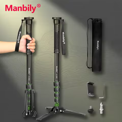 Manbily Lightweight Camera Tripod Monopod Selfie Stick Aluminum A-222 Pro For Canon Nikon DSLR Trave