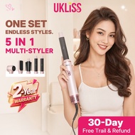 UKLiss 5 in 1 Hair Dryer Brush Hot Air Styler Auto Curler Straightener 630M Negative Ions