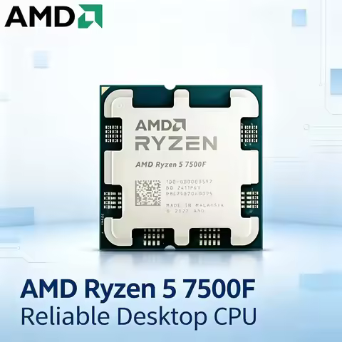 AMD R5 7500F 3.7GHz 6-Core 12-Thread 5NM CPU L3=32M 100-000001015 AM5 for Gaming & Streaming – New T