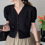 KO3 Black Shirt Women's Short-Sleeved Work Cafe