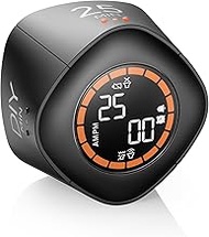 VEWINGL Cube Productivity Timer, 5/10/25/DIY Min Presets + Count-Up Mode, Time Display & Alarm Clock