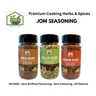 Dapur Herbal Halal Jom Seasoning Bundle | Cajun Kick + BBQ Rub + Aglio Olio | Serbuk Perisa Cajun + 
