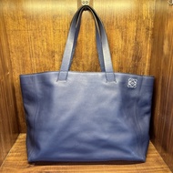 Loewe Navy Leather Tote Bag