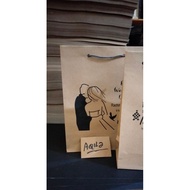 Paper bag screen printing brown Paper bag 20x10x25