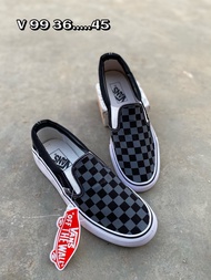 Re-stock🔥 รองเท้าผ้าใบแบบสวมVan Slip On (36-45EU) ทำจากผ้าแคนวาส สตรีทสไตล์ ส่งฟรีจากไทย MTB004