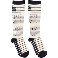 Funky Music Note Printed Tights & Socks - Y2K Harajuku Inspired