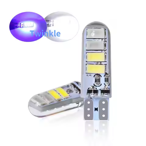 2 Pcs LED Bulbs 12V/24V 5730 Chips T10 W5W WY5W Two Tone Strobe Lights For Car/Truck Parking Drive W
