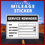 High Quality Mileage Sticker for Engine Oil / Auto Transmission Fluids Service for Windscreen