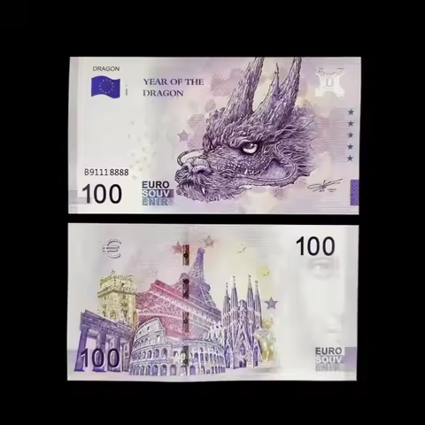 5~100pcs 2024 Year Of the Dragon 100 EURO COPY Euro Bills Paper Money Banknotes Souvenir Bank Note N