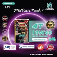 MOTION 4T ESTER + PAO 10w40 API SP JASO MA2 1.2L Fully Synthetic Motorcycle Engine Oil Minyak Hitam