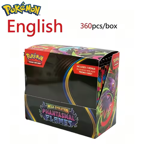 HOT&&-10-60-360Pcs English version Pokémon TCG: Mega Evolution Booster Box trade card Powerful Mega 