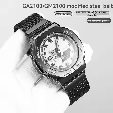 For CasiOak GA2100 GA2110 GM2100 Milan metal mesh belt for Casio GSHOCK GA-2100 GA-2110 GM-2100 modi