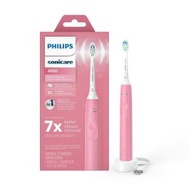 Philips Sonicare 4100 電動牙刷，帶壓力傳感器的可充電電動牙刷，粉紅色 HX3681/26 平行進口