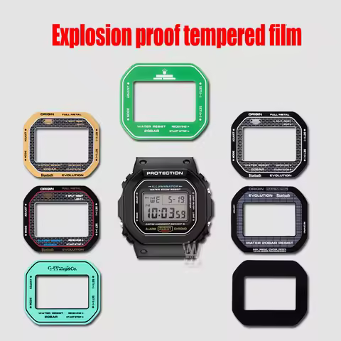 7 color For Casio DW-5600 watch toughened film Fashion A modified DW-5635 table mask mirror GW-B5600
