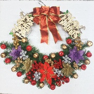 Christmas decorative wreath - Christmas laurel wreath with many beautiful accessories - Forest strin