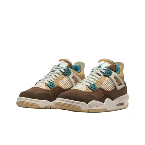 Nike AJ1 Leather Comfortable Durable Breathable High-Top Basketball Shoes Brown/White FB2214-200