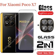 Cho POCO X7 X7 Pro 5G 2in1 cong Tempered Miếng dán kính bảo vệ màn hình cho Xiaomi mi POCO X7 Pro x7