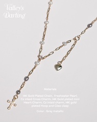 Valleydarley - สร้อยคอ Queen of my Heart 14k Gold plated chain Necklace