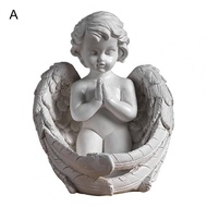 Livingmall Angel Baby Figurines เรซิ่นสีขาว Fairy Garden ตกแต่งงานฝีมือทนทานภายในบ้านเดสก์ท็อป Angel