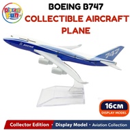 16cm Original Boeing 747 Diecast Aircraft Model Alloy Airplane Collectible Educational Toy Kids Gift