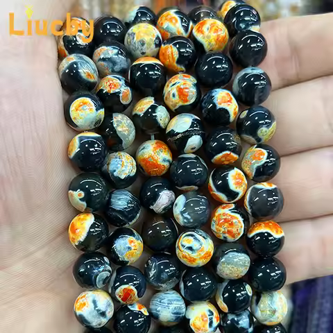Natural Stone orange Fire Agates Gemstone Beads For Jewelry Making DIY 6/8/10mm Advanced sense ankle