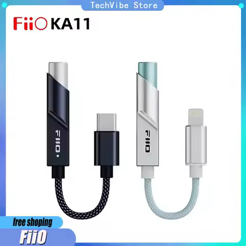 FiiO KA11 Type C/Lightning to 3.5mm Audio Adapter 32bit/384KHz USB Dongle HiFi DAC Amplifier for And