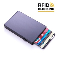 Anti-theft Aluminum Single Box Smart Wallet Slim RFID Fashion Clutch Pop-up Push Button Card Holder Name Card Case bank card bag