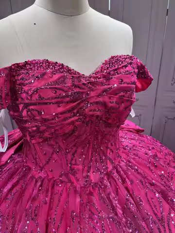 Mumuleo Sparkly Fuchsia Quinceanera Dress XV Anos vestidos de quince años