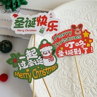 Merry Christmas Apple Bouquet Insert Card Baking Cake Decoration Plug-In Gift Box Message Card Inser