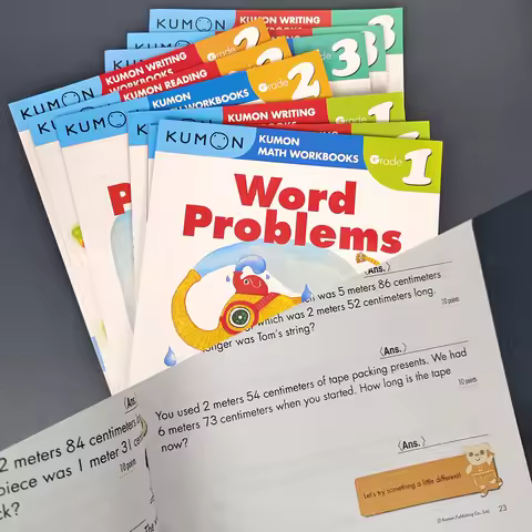 3 Book Kumon Math Workbooks in English Workbook Application Questions For Grade 1-6