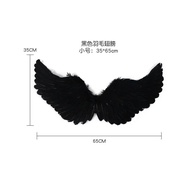 Angel wings. Children s feather wings elf dress up angel evil devil black headwear adult catwalk photo fairy stick props