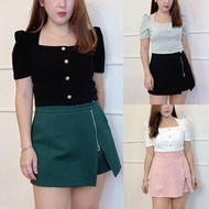 (JANUARY BRAND) SMLXL2XL High Waist Short Skirtts women High Waist Skirts 女装高腰裤裙罗马弹力面料后腰伸缩裤头-JN5286