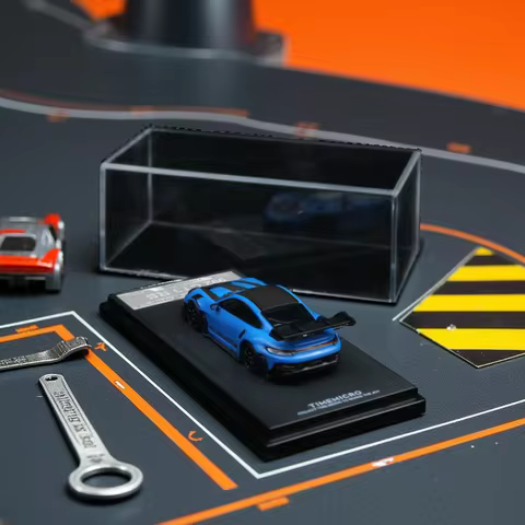 TIME MICRO 992 GT3 RS Blue Painting Simulation Alloy Car Model for Collection & Display & Gift