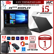 Lenovo ThinkPad T470 L480 L490 i5 6th-8th Gen 14β Business Laptop Grade A Murah Terbaik