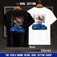 100% Premium Cotton Baju T Shirt Lelaki Oversize Plus Size Style Viral TA0163-Blue Skyline Car