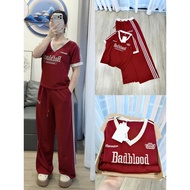 Set874-Red t-shirt and long pants Set