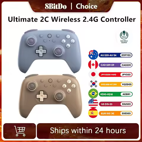 8BitDo New Ultimate 2C Wireless 2.4G Gaming Controller with Hall Effect Joystick for PC Steam Deck R
