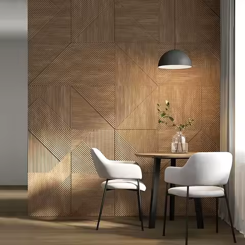4pcs 50x50cm Premium 3D Wave Wall panel Stripe Wallpaper PVC Wall Decor Living Room Bedroom Office D