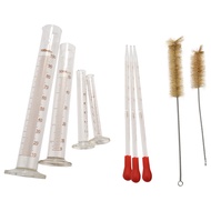 4 Measuring Cylinder - 5ml 10ml 50ml 100ml - Premium Glass - Contains 2 Cleaning Brushes + 3 x 1ml G